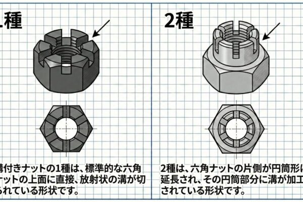 溝付きナットの種類