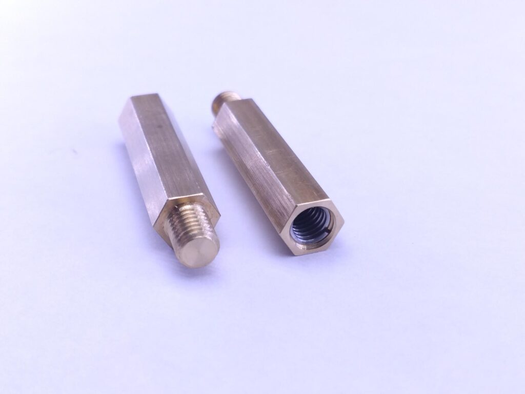 真鍮製六角支柱　製作品　M5細目ｘＭ5並目